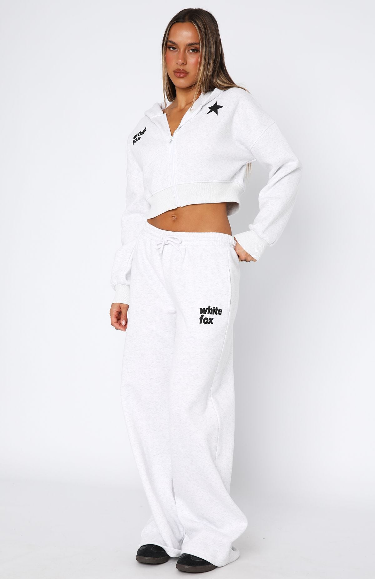 From The Archives Charli Wide Leg Sweatpants Grey Marle